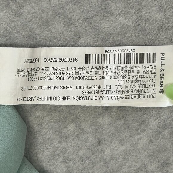 PULL & BEAR Mint Green Blouse EURO S Peter Pan Collar Sheer Layered Sleeveless - Picture 6 of 9